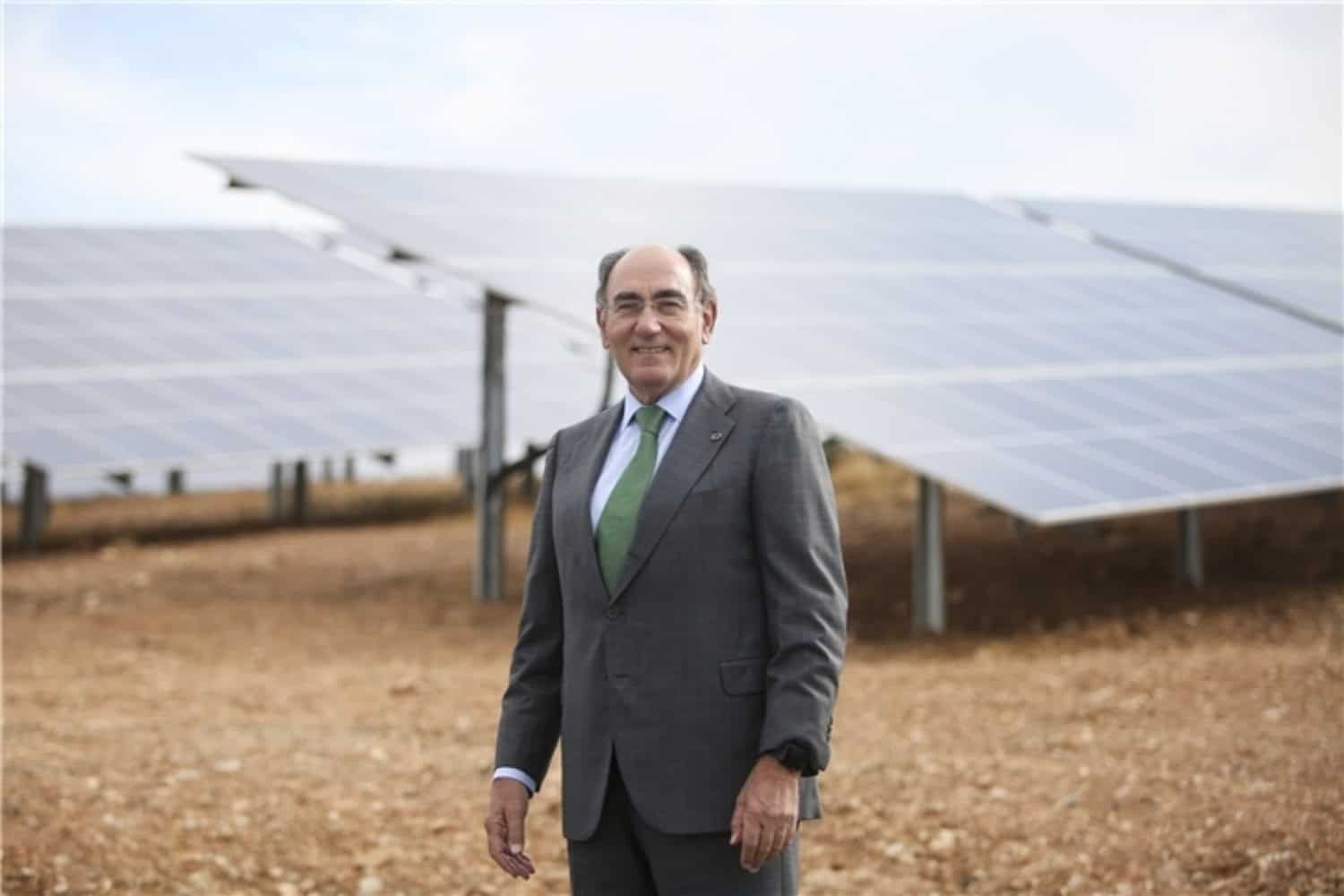 Ignacio Galán, presidente de Iberdrola, en la planta Andévalo, en Huelva.