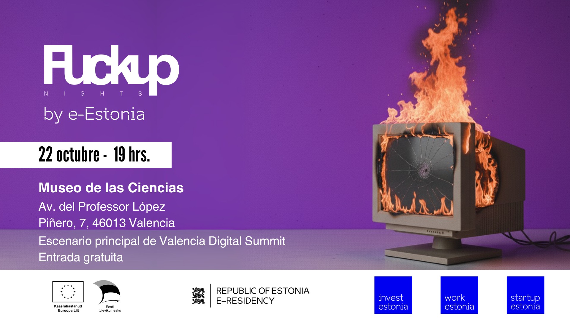 e-Estonia organiza Fuckup Nights en el marco del Valencia Digital Summit 2025